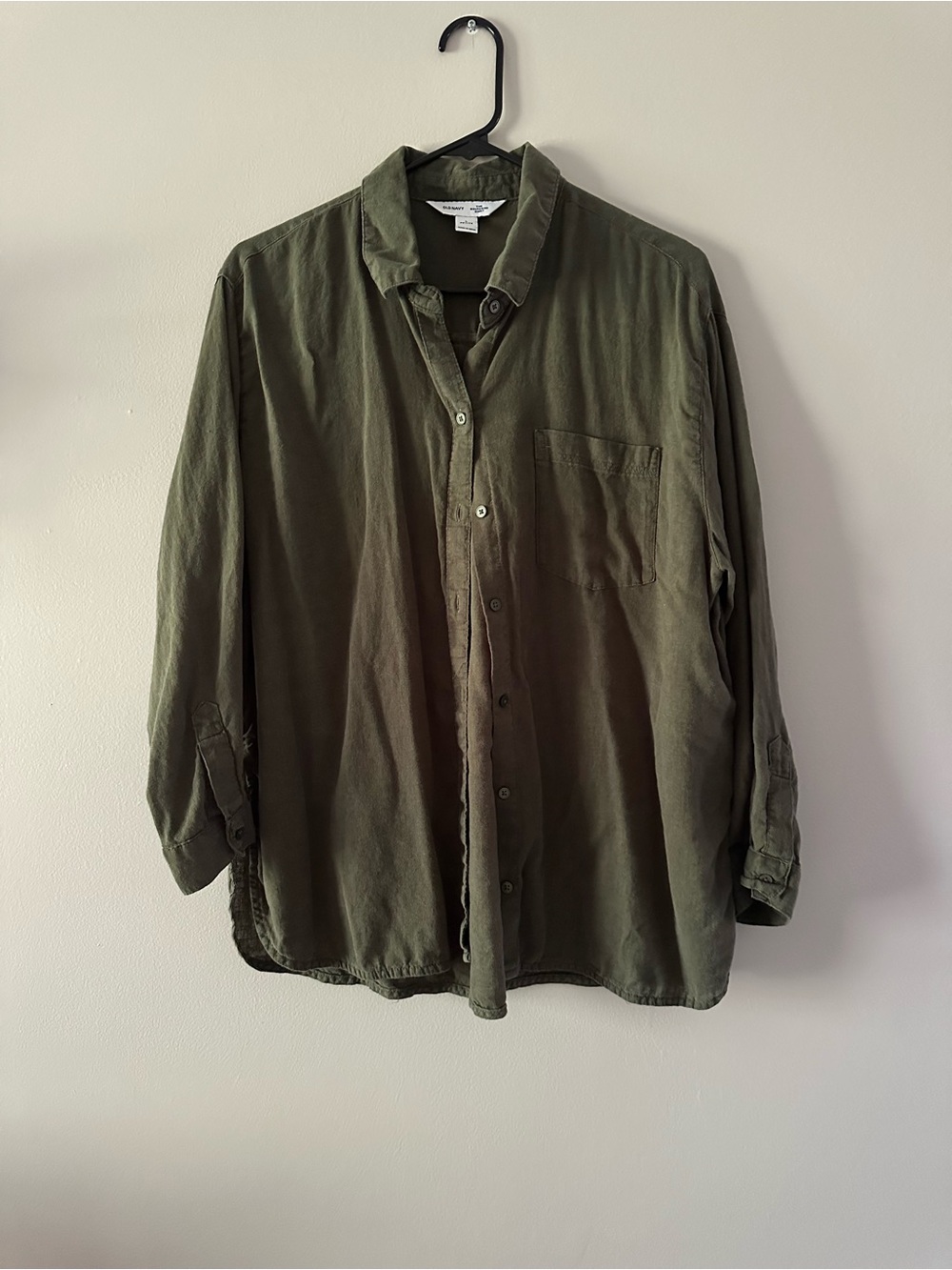 Olive Green Button-Up Shirt